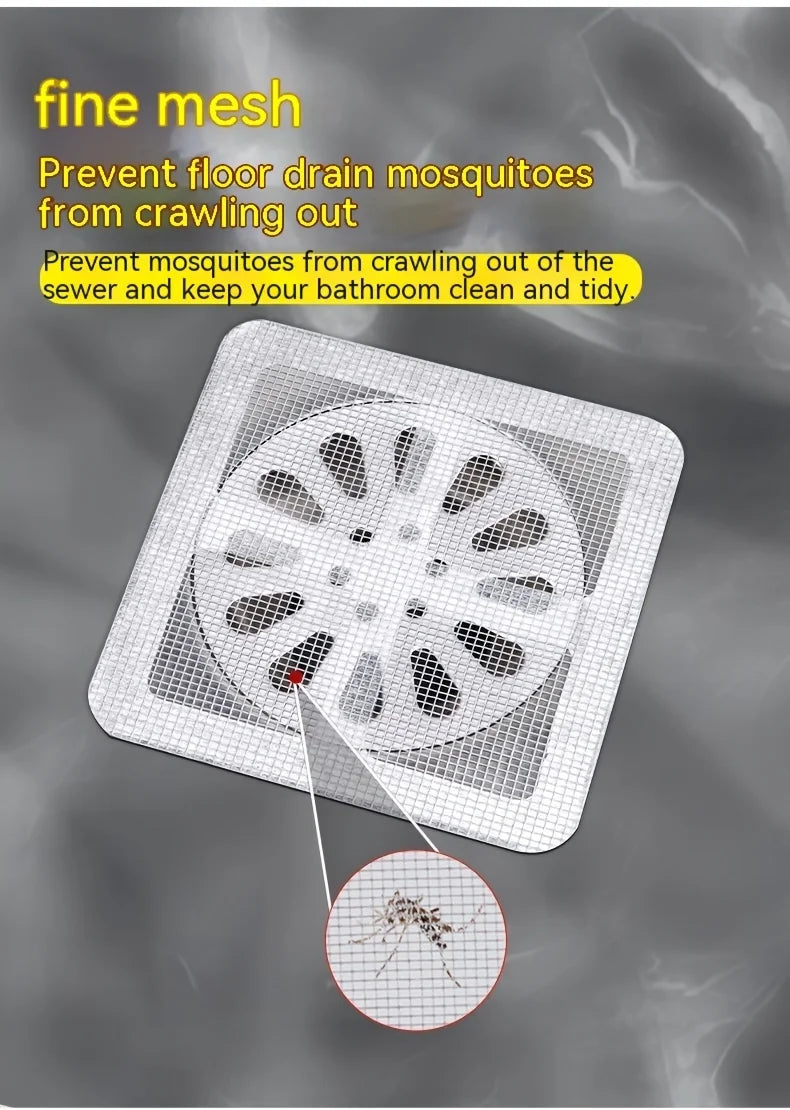 Self-Adhesive Drain Hair Catcher | Anti-Clog Floor Drain Filter Mesh