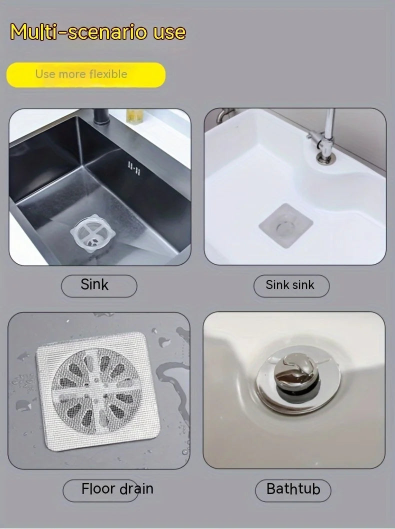 Self-Adhesive Drain Hair Catcher | Anti-Clog Floor Drain Filter Mesh
