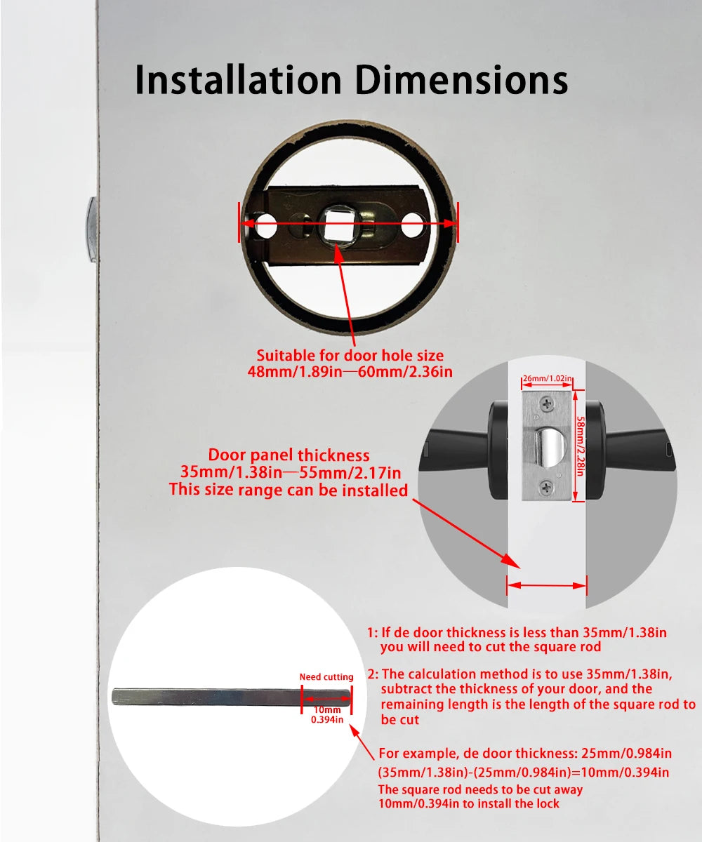 RAYKUBE M5 Smart Fingerprint Door Lock with Tuya App, Password, IC Card & Key Access