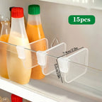 Clear Refrigerator Organizer Bin with Adjustable Dividers – Fridge Storage Container (5/10/15/20-Piece Set)