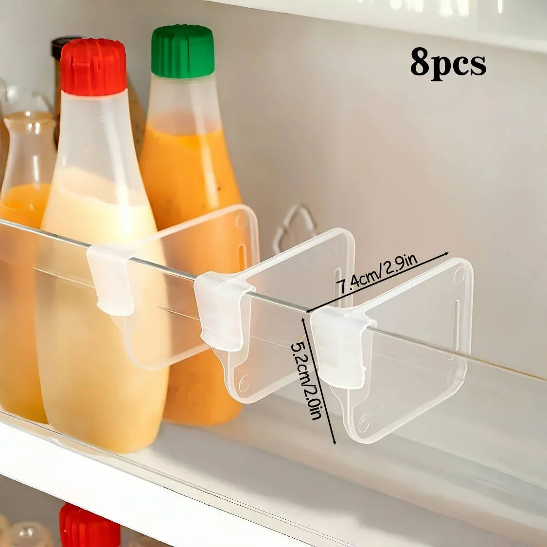 Clear Refrigerator Organizer Bin with Adjustable Dividers – Fridge Storage Container (5/10/15/20-Piece Set)