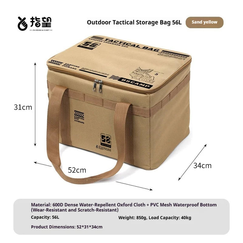 Portable Waterproof Camping Storage Box – Foldable Insulated Cookware & Picnic Bag