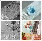 Silicone Round Ice Cube Maker & Ice Bucket – DIY Freezer Ice Mold with Lid