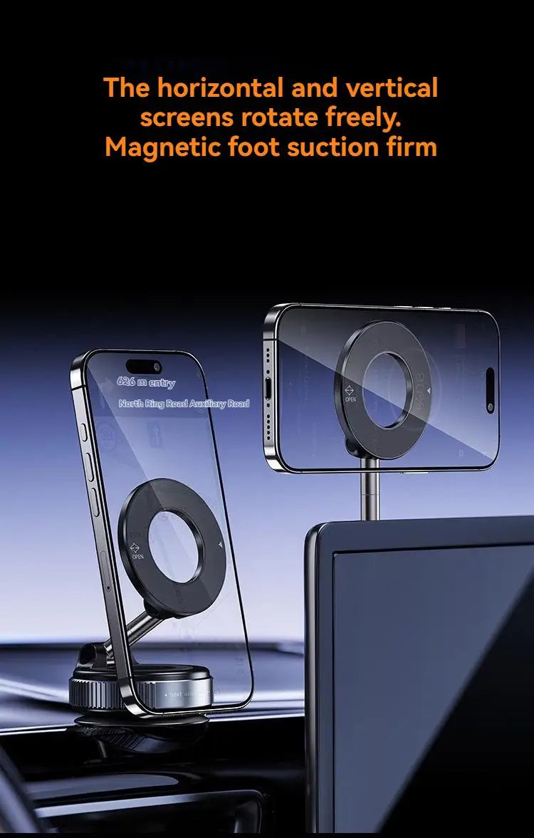 Foldable Magnetic Car Phone Mount – Strong Suction Dashboard & Windshield Holder for Smartphones