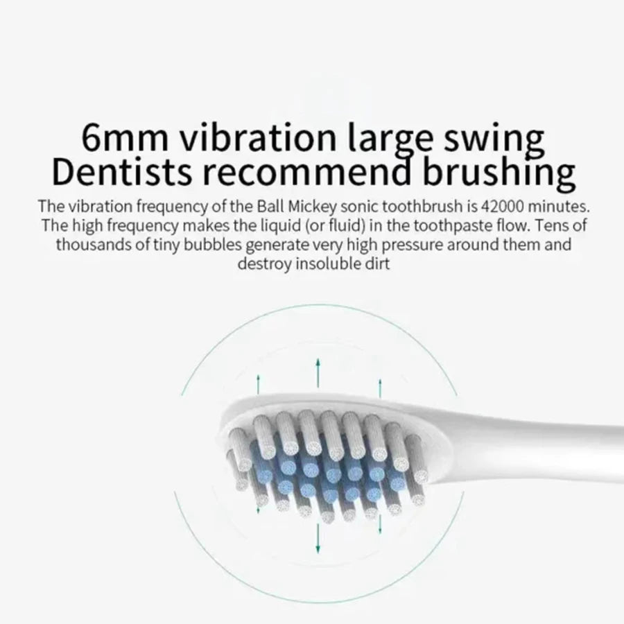 Electric Ultrasonic Toothbrush – USB Rechargeable | 6 Cleaning Modes | Waterproof | Couple Set
