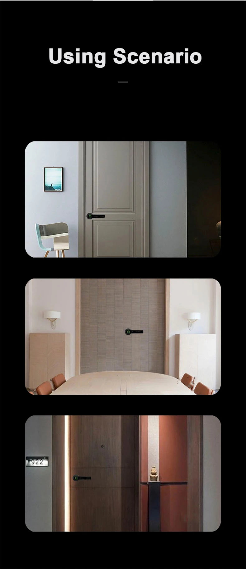 RAYKUBE M5 Smart Fingerprint Door Lock with Tuya App, Password, IC Card & Key Access