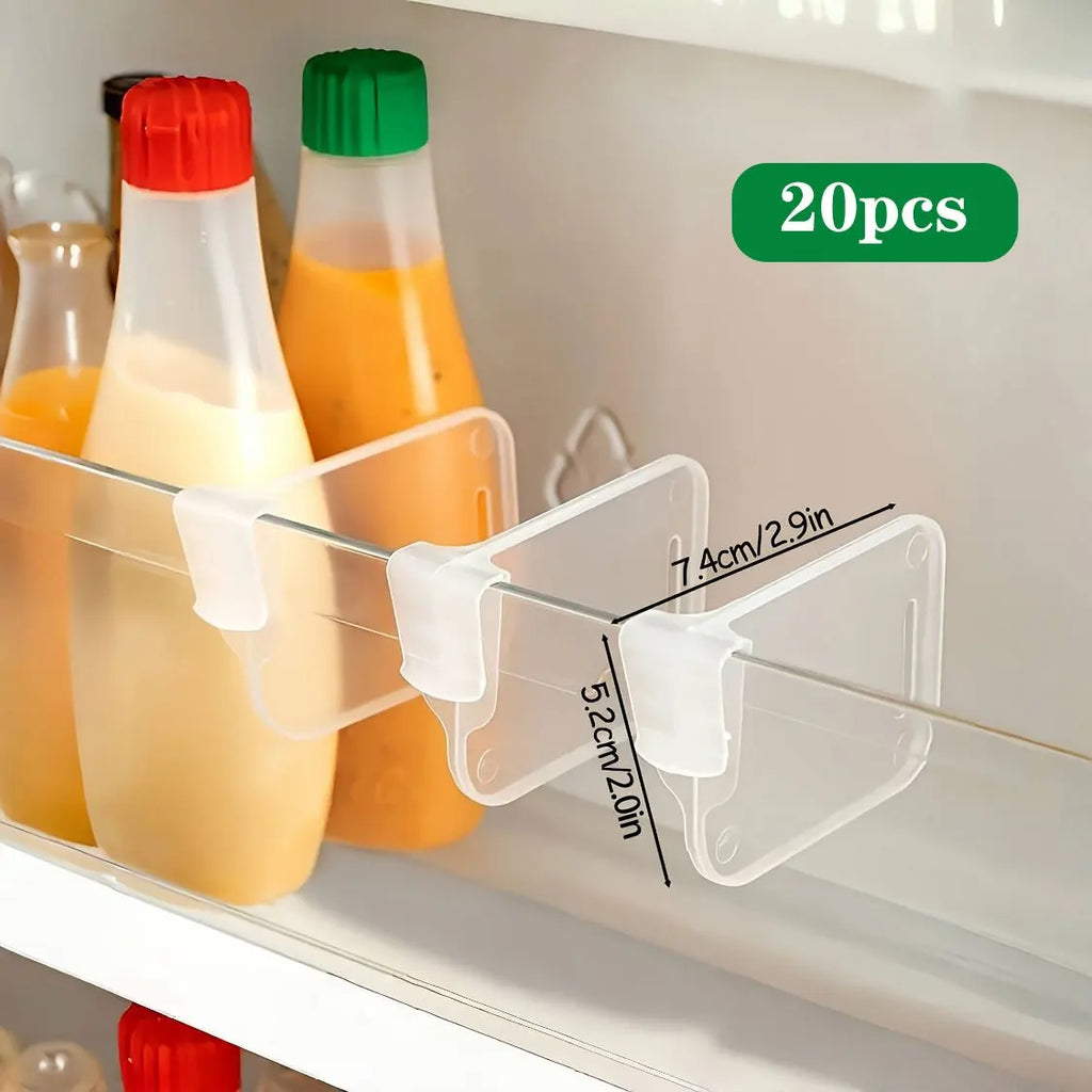 Clear Refrigerator Organizer Bin with Adjustable Dividers – Fridge Storage Container (5/10/15/20-Piece Set)