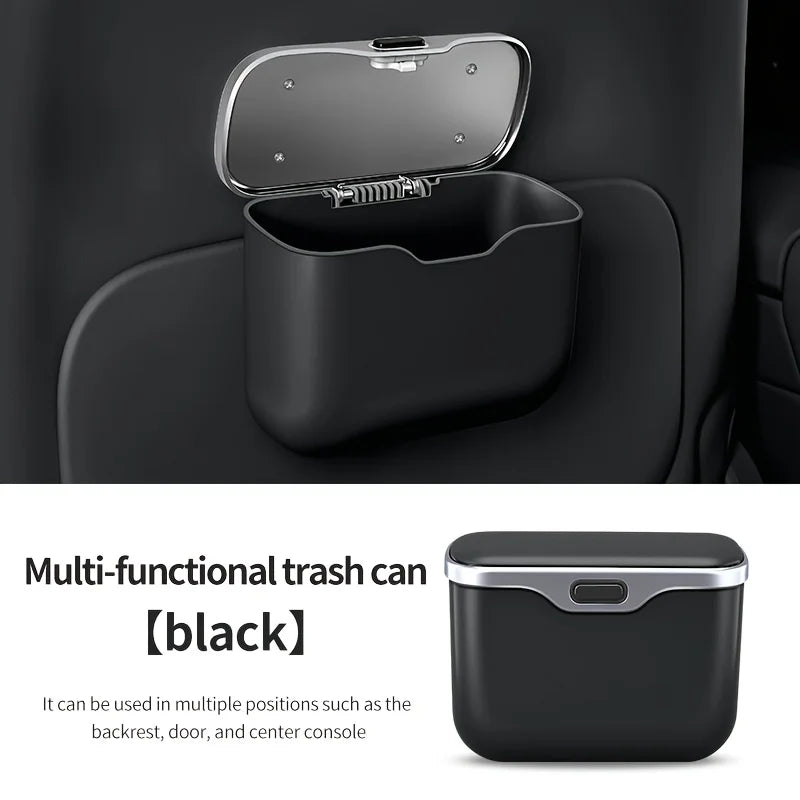 Car Trash Bin with Lid – Leakproof Hanging Storage Organizer for Auto Interior