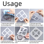 Self-Adhesive Drain Hair Catcher | Anti-Clog Floor Drain Filter Mesh