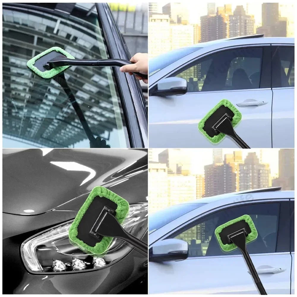 Car Window Cleaning Brush Kit – Microfiber Windshield & Interior Glass Cleaner