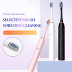 Electric Ultrasonic Toothbrush – USB Rechargeable | 6 Cleaning Modes | Waterproof | Couple Set