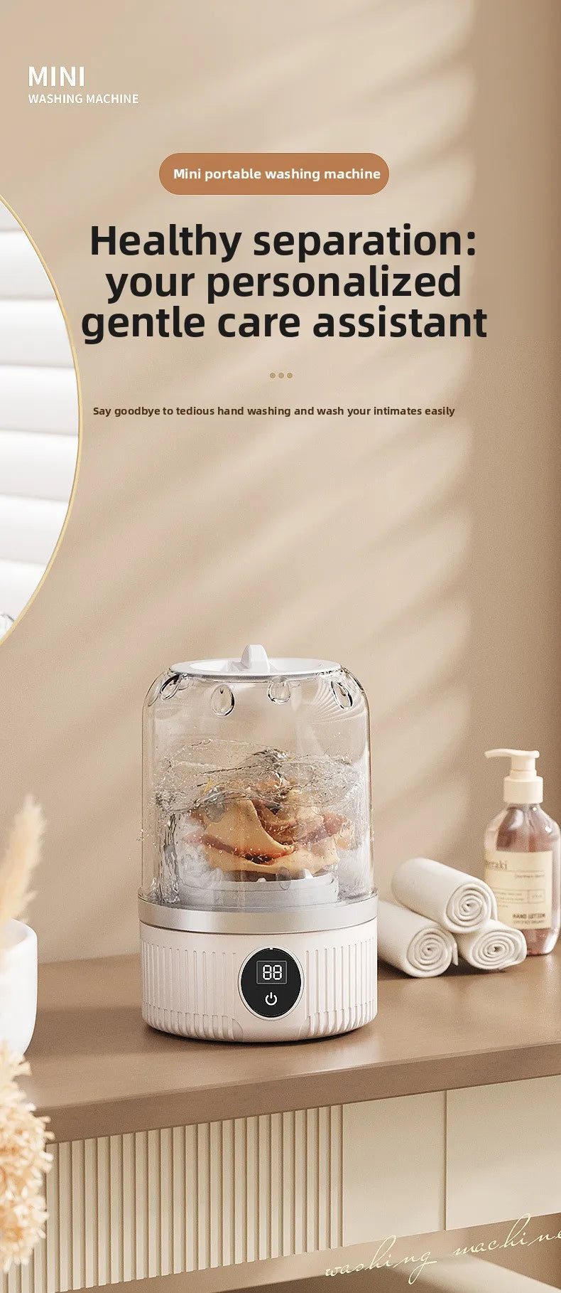 Mini Washing Machine Portable for Delicates & Baby Clothes
