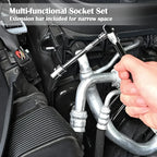 46-Piece Household Tool Set – 1/4” Mechanic’s Repair Kit with Metric Sockets, Hex Bits & Wrench