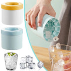Silicone Round Ice Cube Maker & Ice Bucket – DIY Freezer Ice Mold with Lid