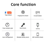 RAYKUBE M5 Smart Fingerprint Door Lock with Tuya App, Password, IC Card & Key Access
