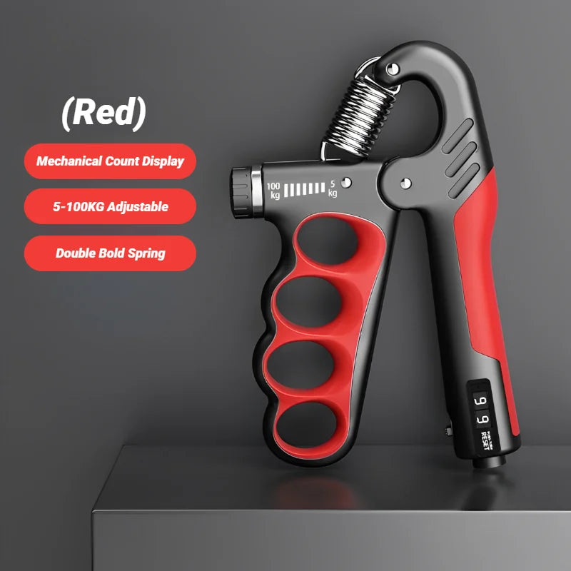 Adjustable Electronic Hand Grip Strengthener (5–100 kg) – Digital Grip Trainer for Hand & Forearm Strength