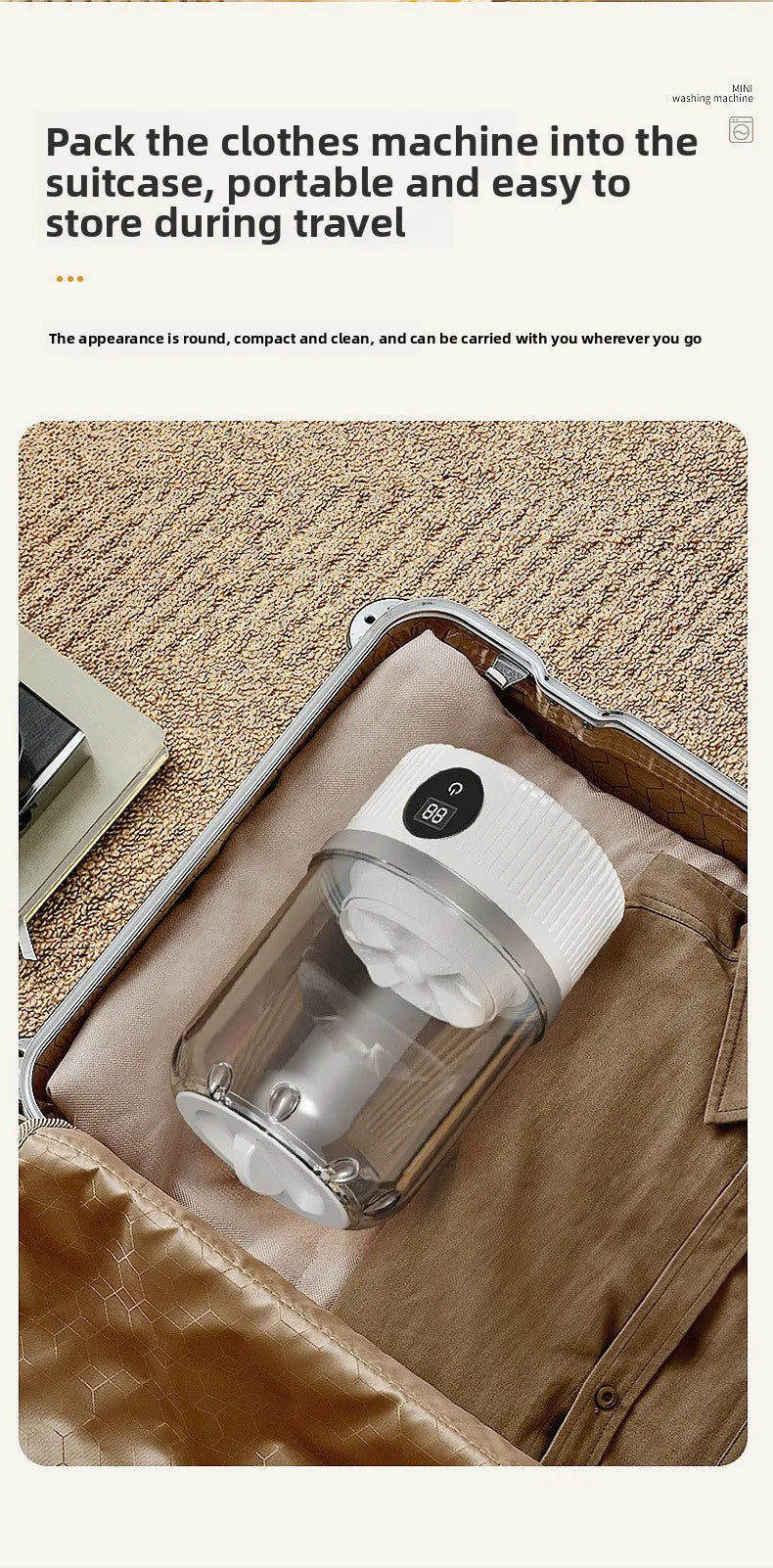 Mini Washing Machine Portable for Delicates & Baby Clothes