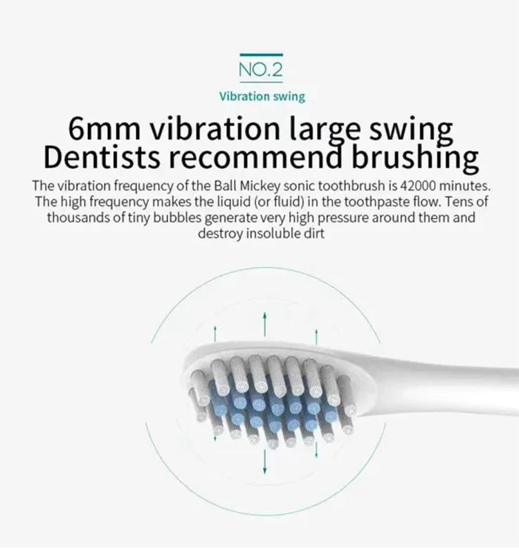 Electric Ultrasonic Toothbrush – USB Rechargeable | 6 Cleaning Modes | Waterproof | Couple Set