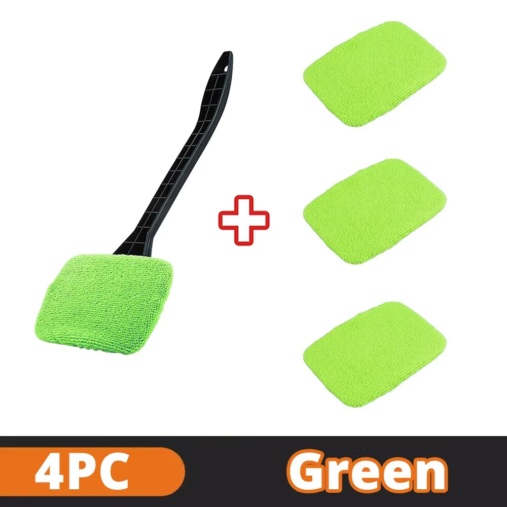 Car Window Cleaning Brush Kit – Microfiber Windshield & Interior Glass Cleaner