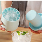 Silicone Round Ice Cube Maker & Ice Bucket – DIY Freezer Ice Mold with Lid