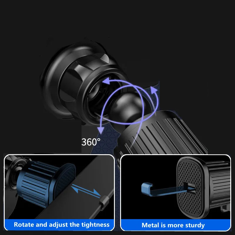 Car Phone Holder – 360° Gravity One-Hand Air Vent Mount for iPhone, Samsung & Android