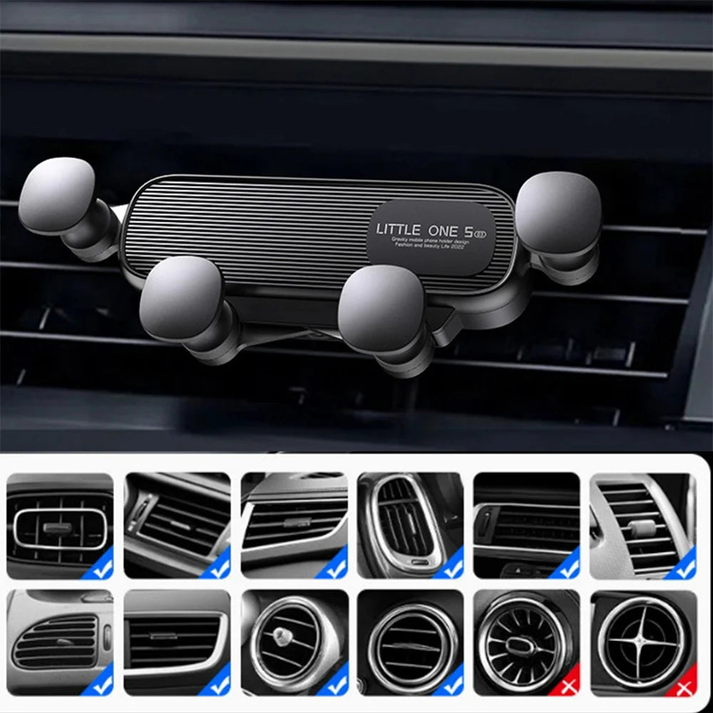 Car Phone Holder – 360° Gravity One-Hand Air Vent Mount for iPhone, Samsung & Android