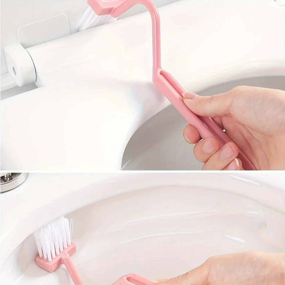 3-Piece Curved Toilet Cleaning Brush Set | Long Handle Deep Cleaning Bathroom Brush