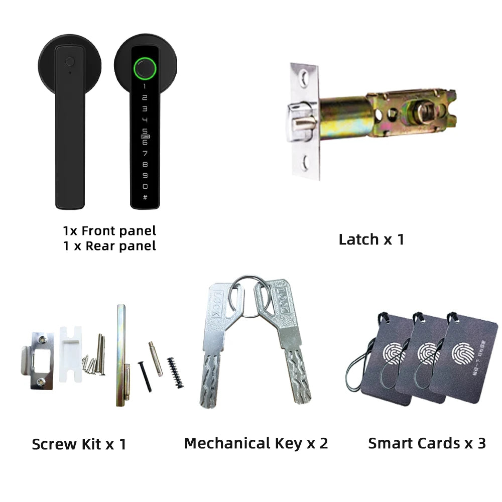 RAYKUBE M5 Smart Fingerprint Door Lock with Tuya App, Password, IC Card & Key Access