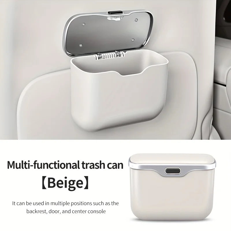 Car Trash Bin with Lid – Leakproof Hanging Storage Organizer for Auto Interior