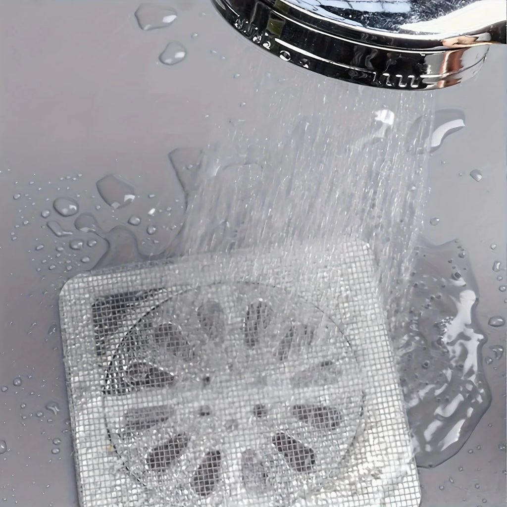 Self-Adhesive Drain Hair Catcher | Anti-Clog Floor Drain Filter Mesh