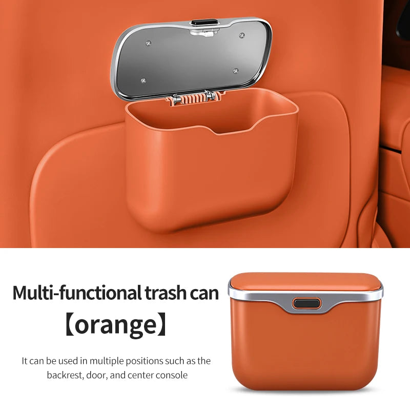Car Trash Bin with Lid – Leakproof Hanging Storage Organizer for Auto Interior