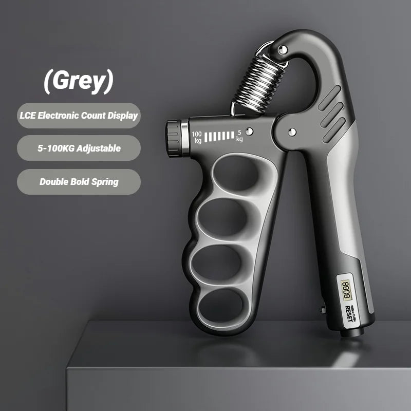 Adjustable Electronic Hand Grip Strengthener (5–100 kg) – Digital Grip Trainer for Hand & Forearm Strength