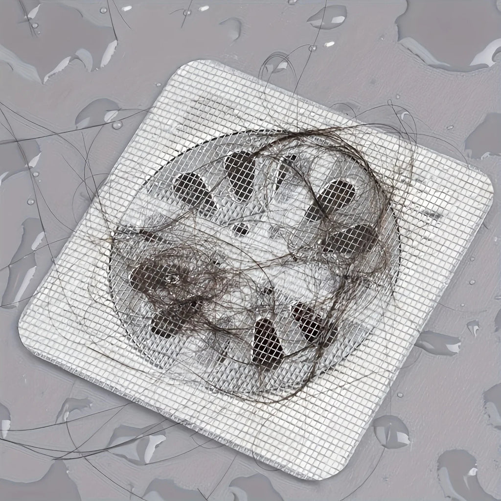 Self-Adhesive Drain Hair Catcher | Anti-Clog Floor Drain Filter Mesh