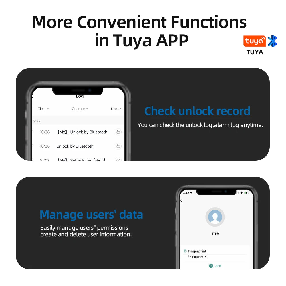 RAYKUBE M5 Smart Fingerprint Door Lock with Tuya App, Password, IC Card & Key Access