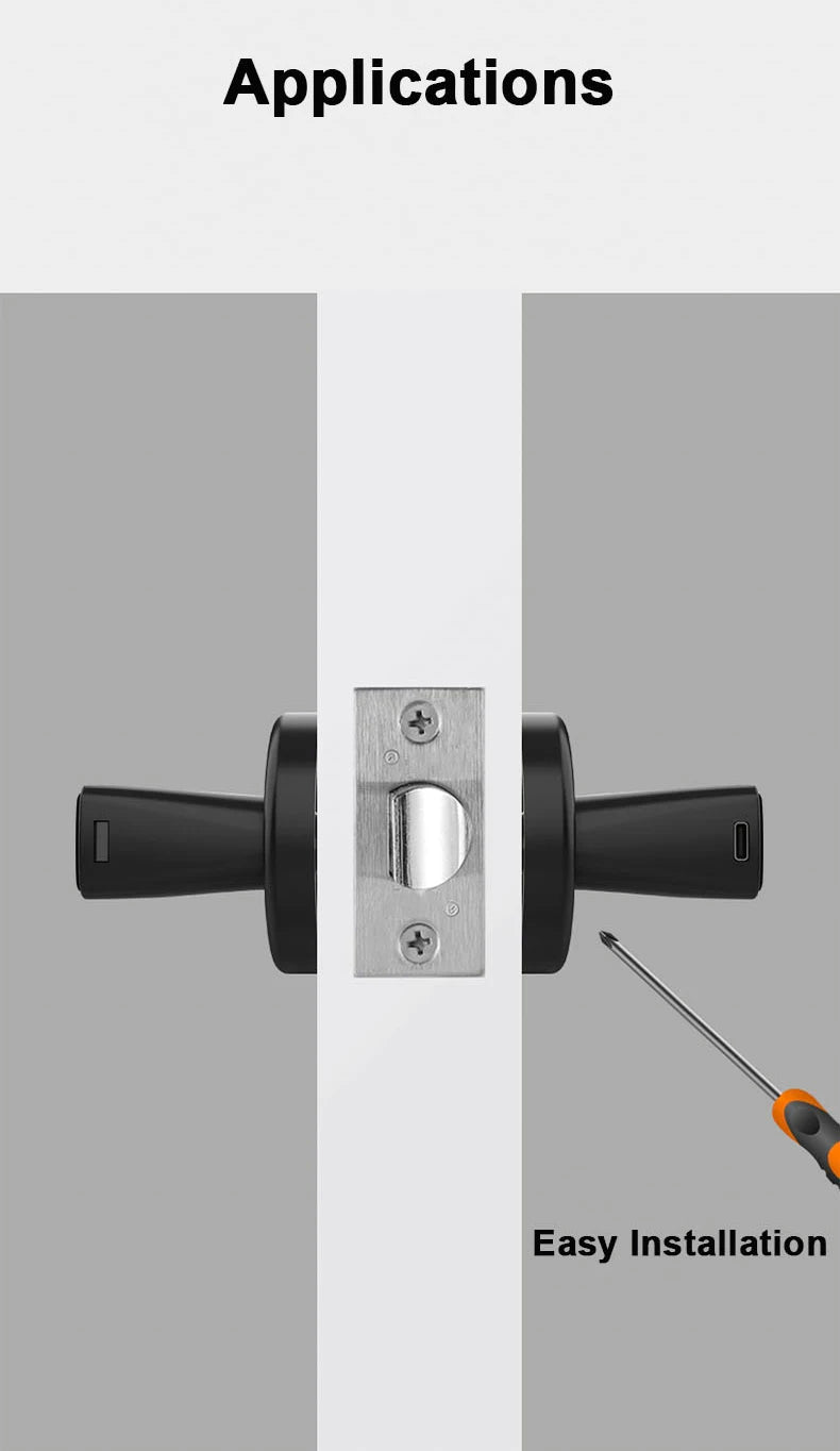 RAYKUBE M5 Smart Fingerprint Door Lock with Tuya App, Password, IC Card & Key Access