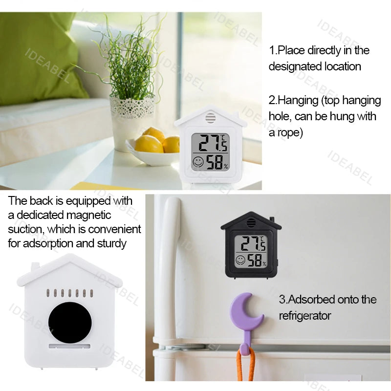 LCD Digital Thermometer & Hygrometer – Indoor Temperature & Humidity Monitor for Home