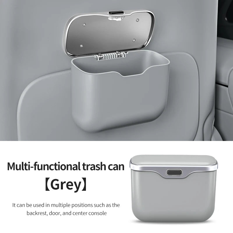 Car Trash Bin with Lid – Leakproof Hanging Storage Organizer for Auto Interior
