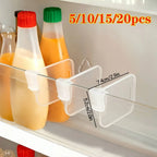 Clear Refrigerator Organizer Bin with Adjustable Dividers – Fridge Storage Container (5/10/15/20-Piece Set)