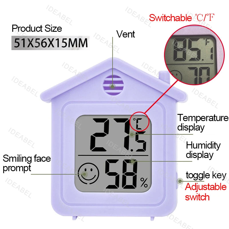 LCD Digital Thermometer & Hygrometer – Indoor Temperature & Humidity Monitor for Home
