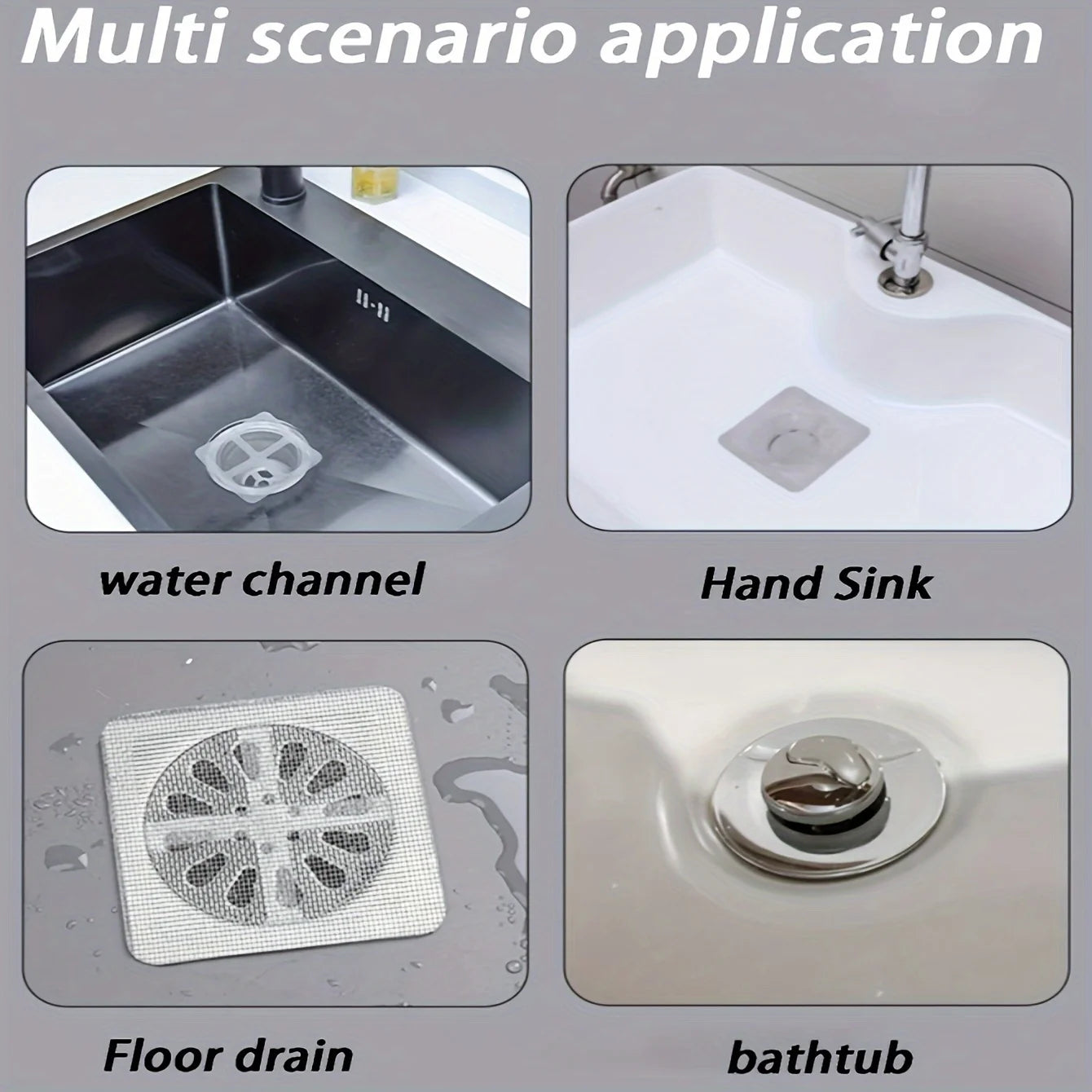 Self-Adhesive Drain Hair Catcher | Anti-Clog Floor Drain Filter Mesh